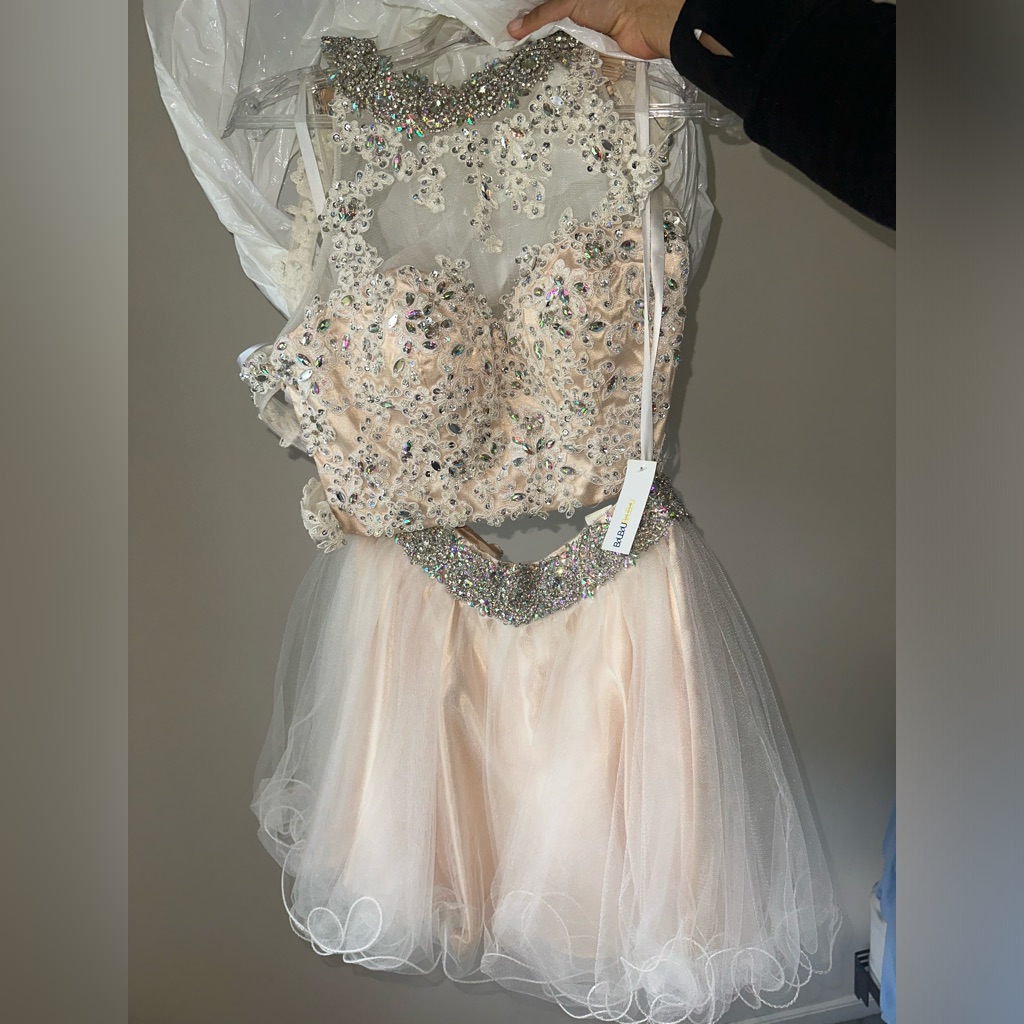 Sparkling Blush Tulle Two Piece Party Dress For Girls